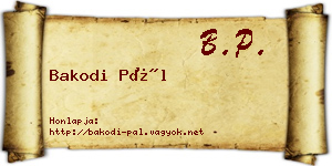 Bakodi Pál névjegykártya