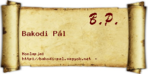 Bakodi Pál névjegykártya